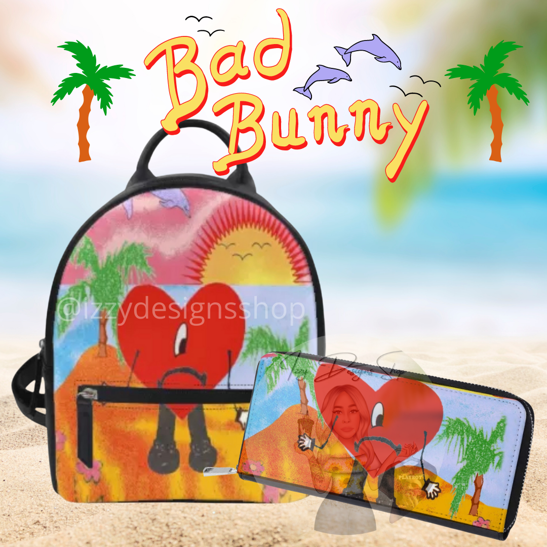 16 Inch Un Verano Sin Ti Bad Bunny Backpack School Bag+Messenger